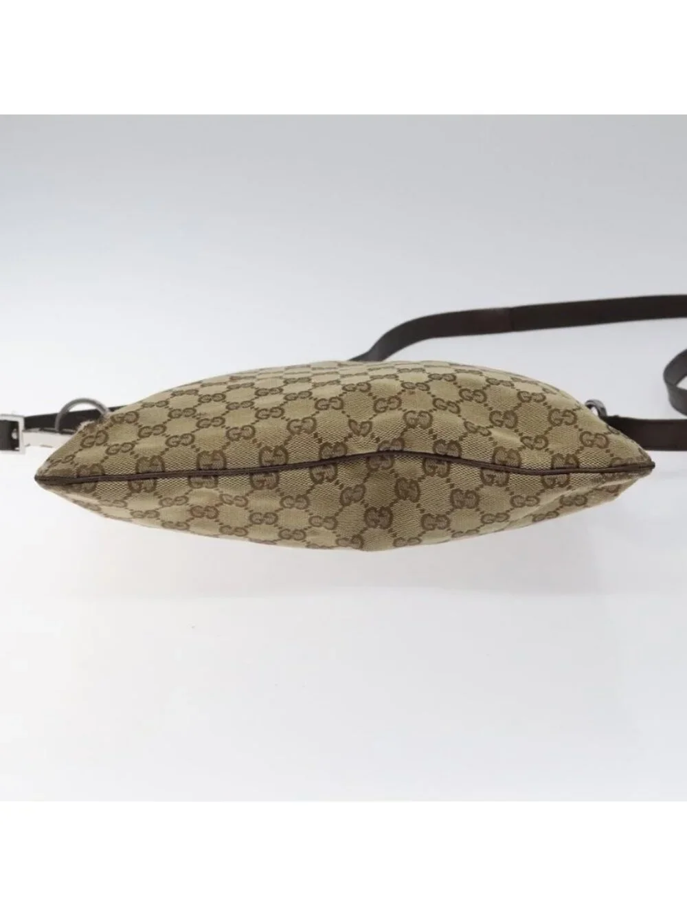 Authentic GUCCI GG Canvas Shoulder Bag Beige Silver 113013 - Picture 12 of 16